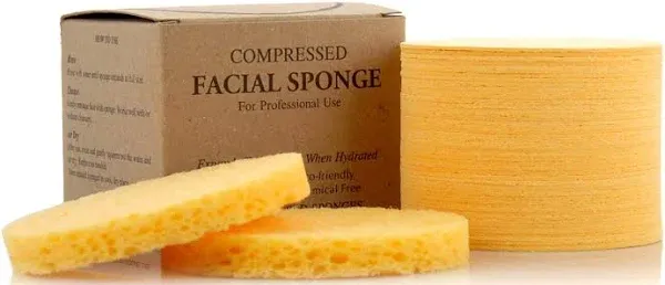 Face Sponge - Compressed Natural Cellulose Facial Sponges | Made in USA | Cos...