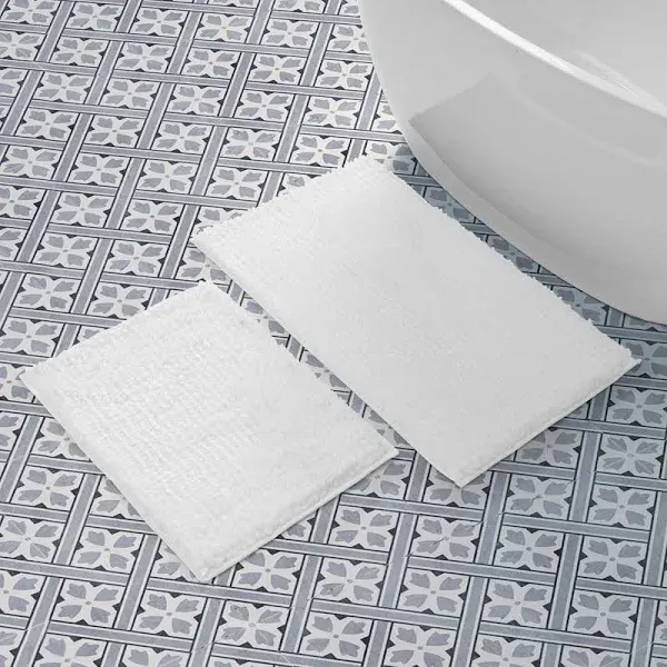 Laura Ashley Butter Chenille 2-pc. Bath Mat Set - White