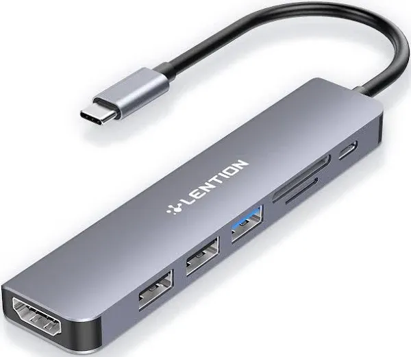 LENTION USB C Hub 100W PD Charging 4K HDMI SD/Micro SD Card Reader USB 3.0