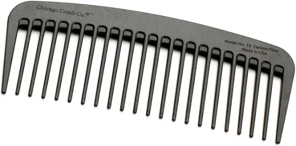 Chicago Comb - Model No 10 Carbon Fiber Wide Tooth Comb