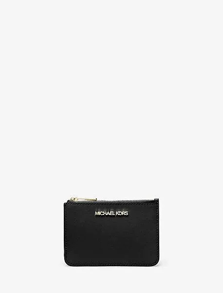 Michael Kors Jet Set Travel Small Leather Top Zip Coin Pouch