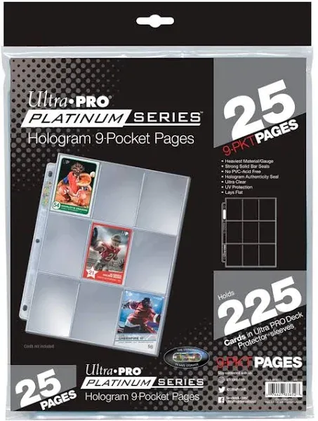 Platinum Series 9-Pocket Pages (25ct) for Standard Size Cards | Ultra PRO International