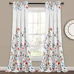 Neela Birds Room Darkening Window Curtain Panels White/Blue 52x84+2 Set, Size: 84 inch x 52 inch