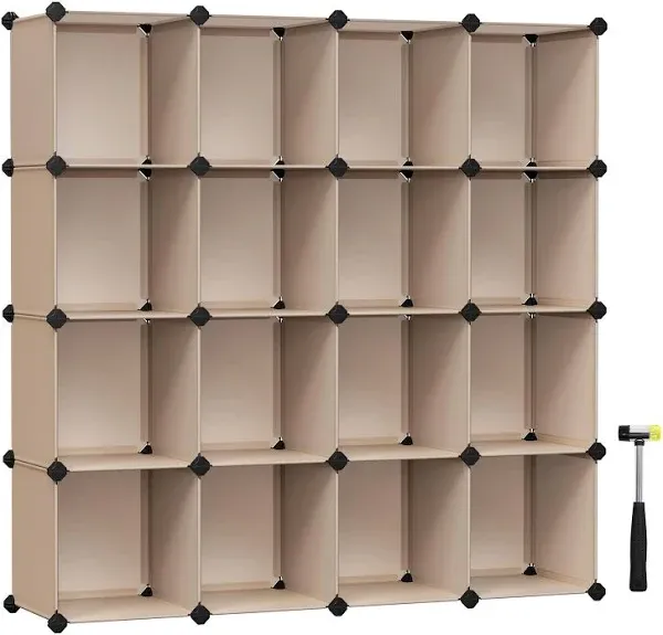 SONGMICS Cube Storage Organizer Set of 12 Plastic Cubes Closet Storage Shelves