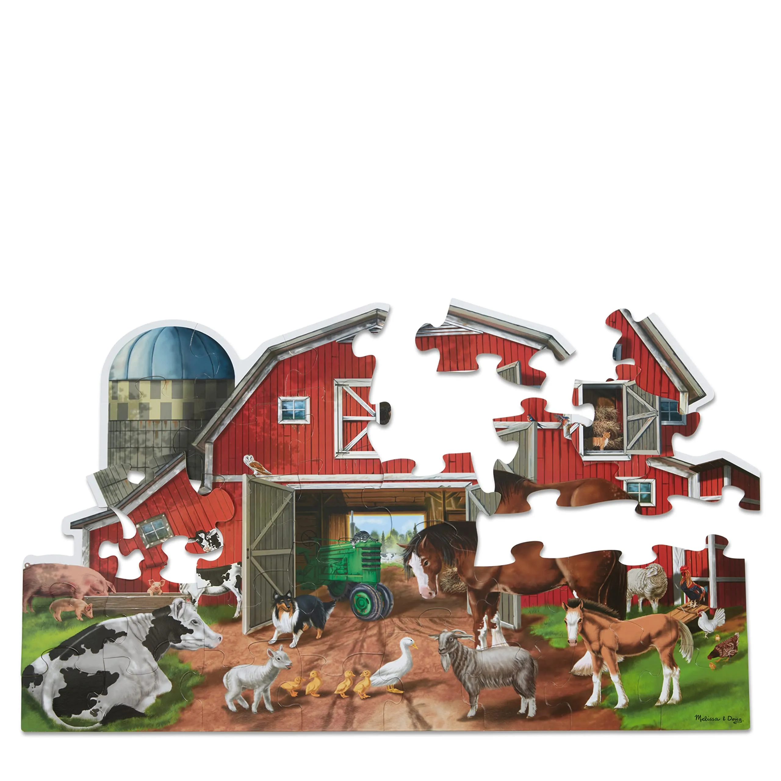  Busy Barn Shaped Jumbo Jigsaw Floor Puzzle (32 Pcs, 2 X 3 Feet), 