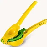 Zulay Kitchen Metal 2-in-1 Lemon Lime Squeezer - Hand Juicer Lemon Squeezer Gets Every Last Drop - Max Extraction Manual Citrus Juicer - Easy-to-Use