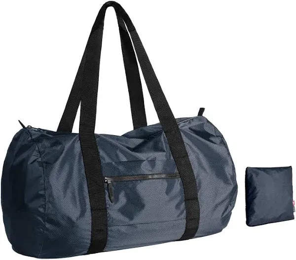 pack all Lightweight Travel Duffel Bag, Water-Resistant Sports Gym Bag, 32L Foldable Weekender Bag for Fitness, Hiking and Camping (Navy Blue)