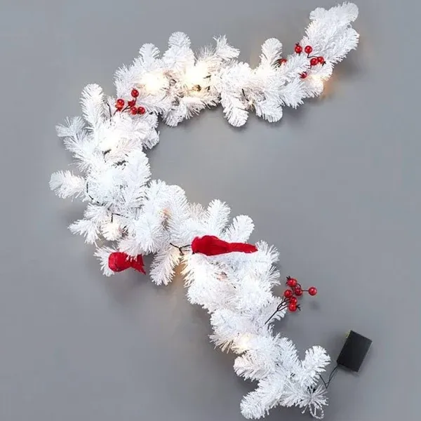 Lighted Snowy Cardinal Holiday Decor