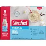 SlimFast Meal Replacement Shake, French Vanilla, 8 Pack