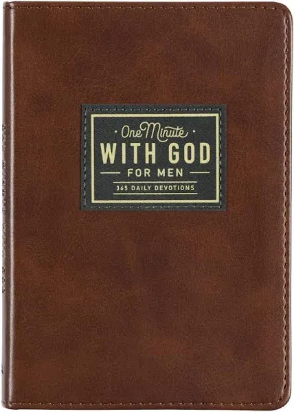 One Minute with God for Men 365 Devotions, Brown Faux Leather Flexcover