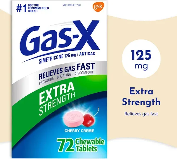 Gas-X Extra Strength Chewable Gas Relief Tablets with Simethicone 125 mg