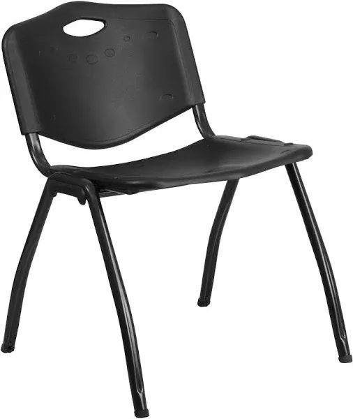 5 Pack 880 lb. Capacity Industrial Plastic Stack Chair with Carrying H