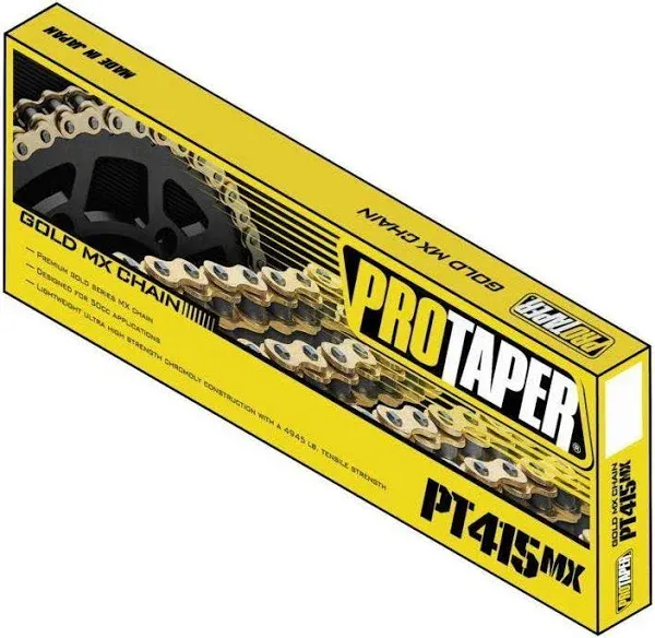 PRO TAPER 415MX MOTORCYCLE CHAIN 415 X 120 LINKS GOLD