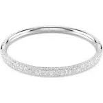 Swarovski Sublima Bangle, Snow Pavé, White, Rhodium Plated