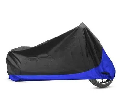 X AUTOHAUX 2 in 1 Motorcycle Cover Waterproof Motorbike Covers Protector for Harley Street Glide FLHX Road Glide FLTRX 1250 Sportster S Touring Models Black Blue XXL