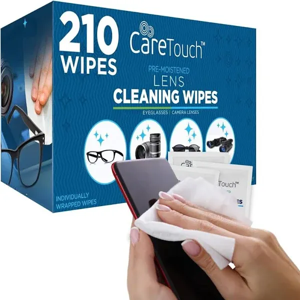 Care Touch Lens Wipes for Eyeglasses - 100 Individually 100 Count (Pack of 1) 