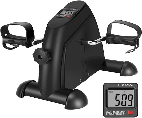 Pedal Exerciser Mini Exercise Bike for Leg and Arm Cycling Recovery black