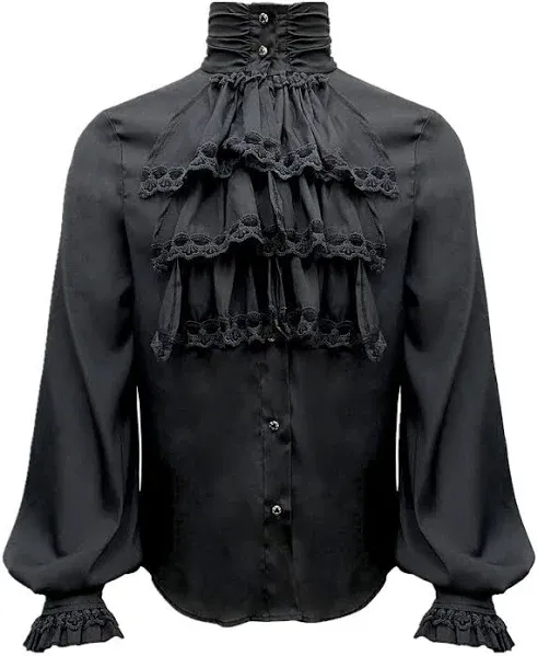 EIX Men's Renaissance Victorian Medieval Gothic Pirate Vampire Shirt