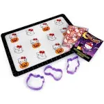 Sanrio Hello Kitty Halloween 45-Piece Cookie Baking Set | Decorating Kit Includes Stainless Steel Cutters, Silicone Mat, and More