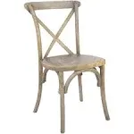 Emma + Oliver 2-Pack Medium Natural with White Grain X-Back Chair