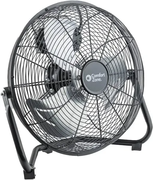 Robust 12-Inch High Velocity Floor Fan - Metal Construction, Safe and Quiet