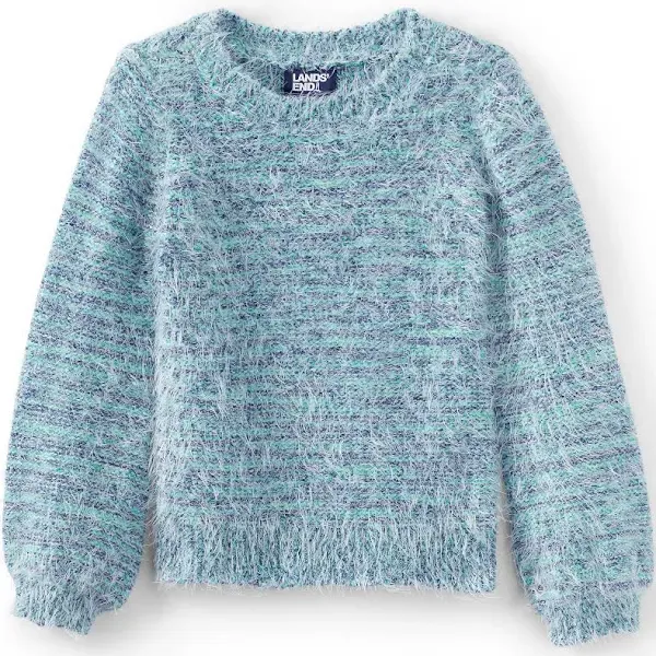 Lands' End Girls' Chenille Blouson Sleeve Sweater