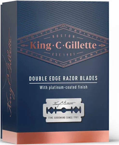 King C. Gillette Men's Double Edge Safety Razor Blades, 10 Count