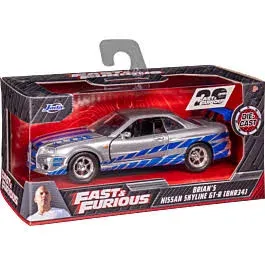 Fast & Furious 2002 Nissan Skyline GTR R34 Silver 1:32 Scale