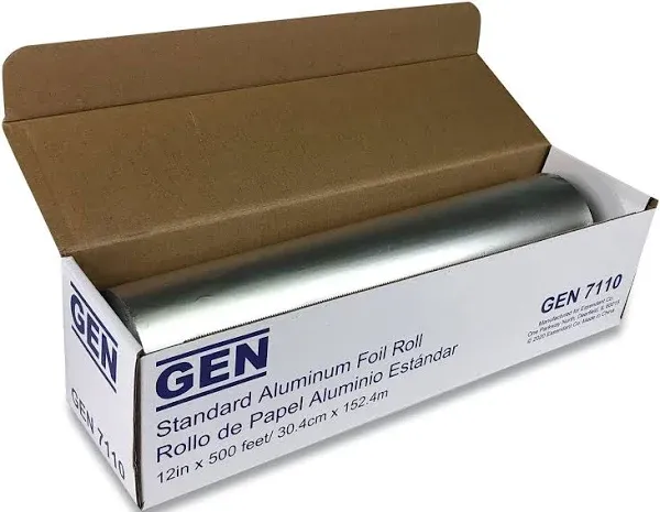 GEN Standard Aluminum Foil Roll, 12" x 500 ft, 6/Carton (GEN7110CT) Case of 6