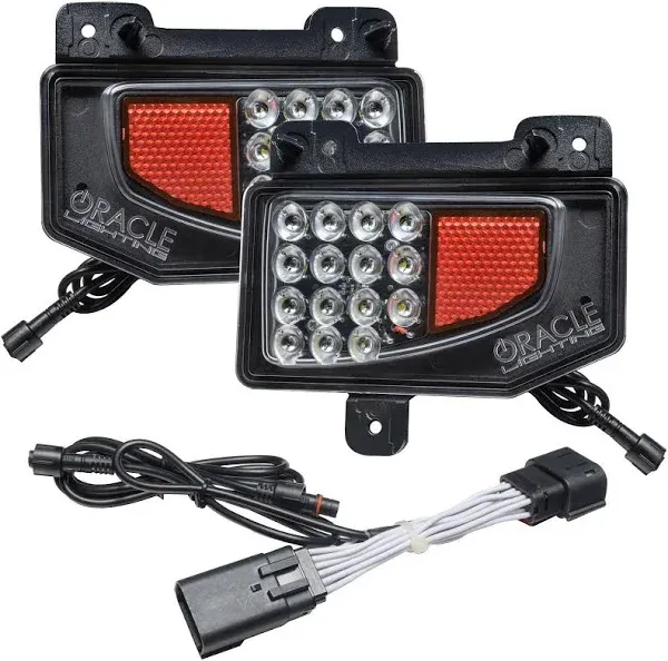 ORACLE Lighting 5881-504 Rear Bumper LED Reverse Lights with Plug and Play Harness fits 2020 2024 Gladiator JT - Provides Over 1500 Additional Lumens