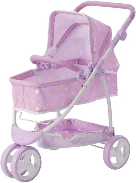 Olivia's Little World Twinkle Stars Princess 2-in-1 Baby Doll Stroller