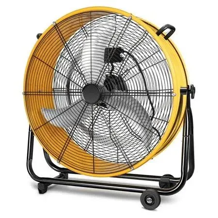 Simple Deluxe 24 Inch Heavy Duty Metal Industrial Drum Fan, 3 Speed Floor Fan for Warehouse, Workshop, Factory and Basement