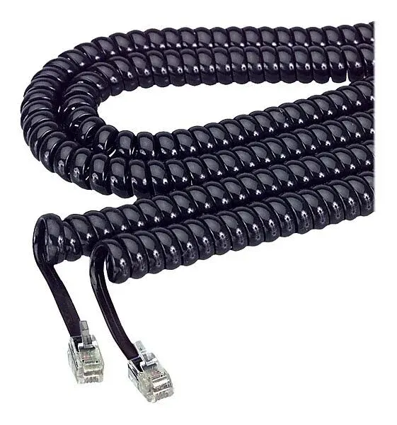 Softalk Coiled Phone Cord Plug/Plug 12 ft. Black 48102