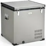 68 Quart Portable Car Refrigerator with DC and AC Adapter-Gray - Color