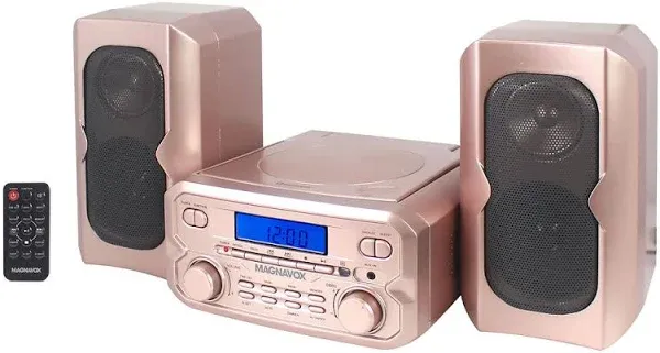 Magnavox MM435M-RG Rose Gold CD Shelf System with Digital FM Stereo