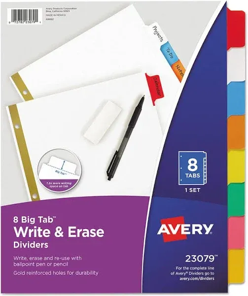 Avery Big Tab Write & Erase Dividers