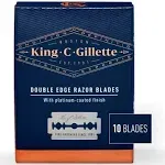 King C. Gillette Men's Double Edge Safety Razor Blades, 10 Count