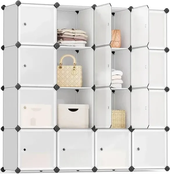 SONGMICS Cube Storage Organizer Set Plastic Cubes Closet Storage Shelves