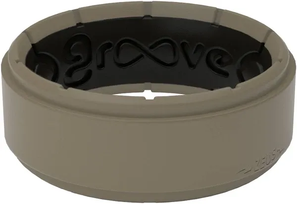 Groove Life Zeus Silicone Ring - Breathable Rubber Wedding Rings for Men, Lifetime Coverage, Unique Design, Comfort Fit Ring