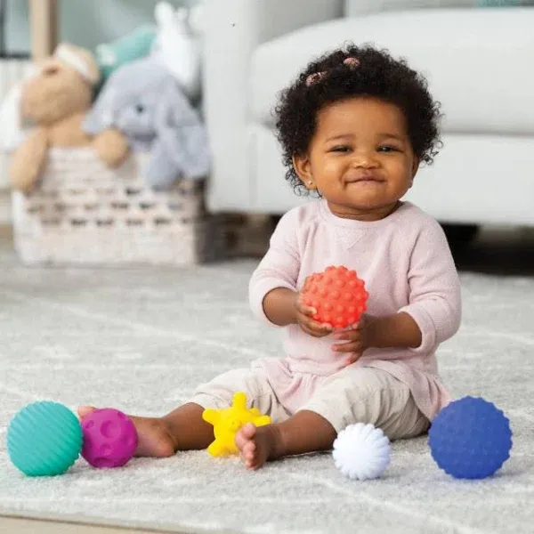 INFANTINO - 6 Textured Multi Ball Set Sensory Stimulating Textured Balls - NEW!!