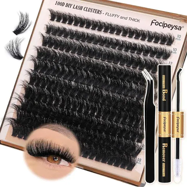 Focipeysa Lash Extension Kit Thick Eyelash Extension Kit 10-18Mm Fluffy 