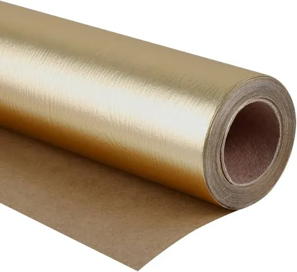 WRAPAHOLIC Wrapping Paper Roll - Basic Texture Matte Gold for Birthday, Holiday, Wedding, Baby Shower Wrap - 30 inch x 16.5 feet