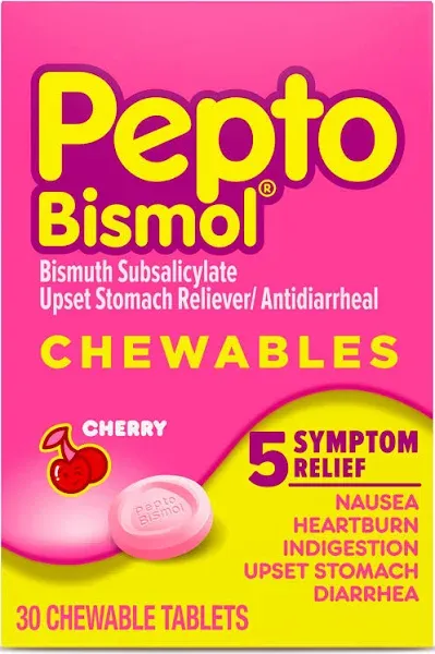 All Travel Sizes: Wholesale Pepto Bismol Chewable Tablets – Pouch of 4: Carded Medications