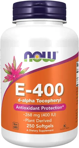 E-400 100% Natural Mixed Tocopherols 100 Softgels By Now