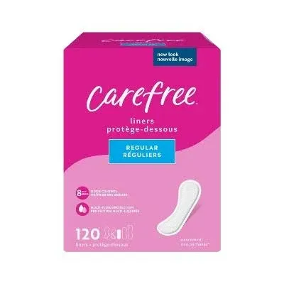 Carefree Acti- Fresh Body Shaped Regular Unscented Panty Liners