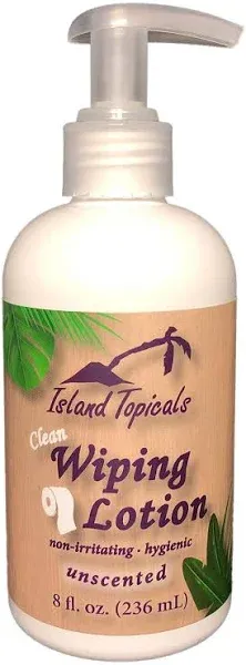 Island Topicals Wiping Lotion | Experience Clean with Less Toilet Paper | 8 fl oz Bottle (Fresh Scent)