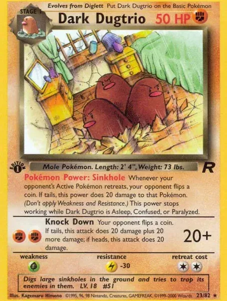 Pokemon Team Rocket Dark Dugtrio #23