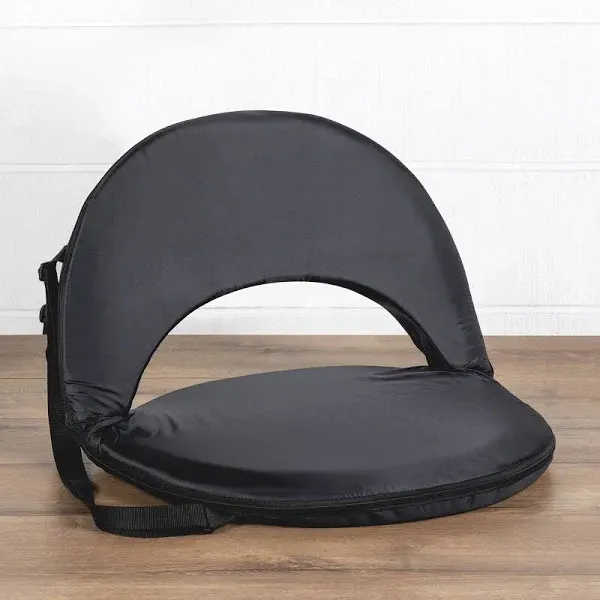 Picnic Time Oniva Portable Black Recreation Recliner Seat