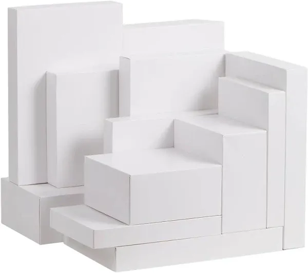 JOYIN 12 Pcs White Cardboard Xmas Gift Boxes include 1 Large Boxes, 5 Medium Boxes for Shirts, 3 Small Boxes for Lingerie and Scarf, and 3 Square Boxes for Hat, Beauty Items, Tools, Toys, Presents