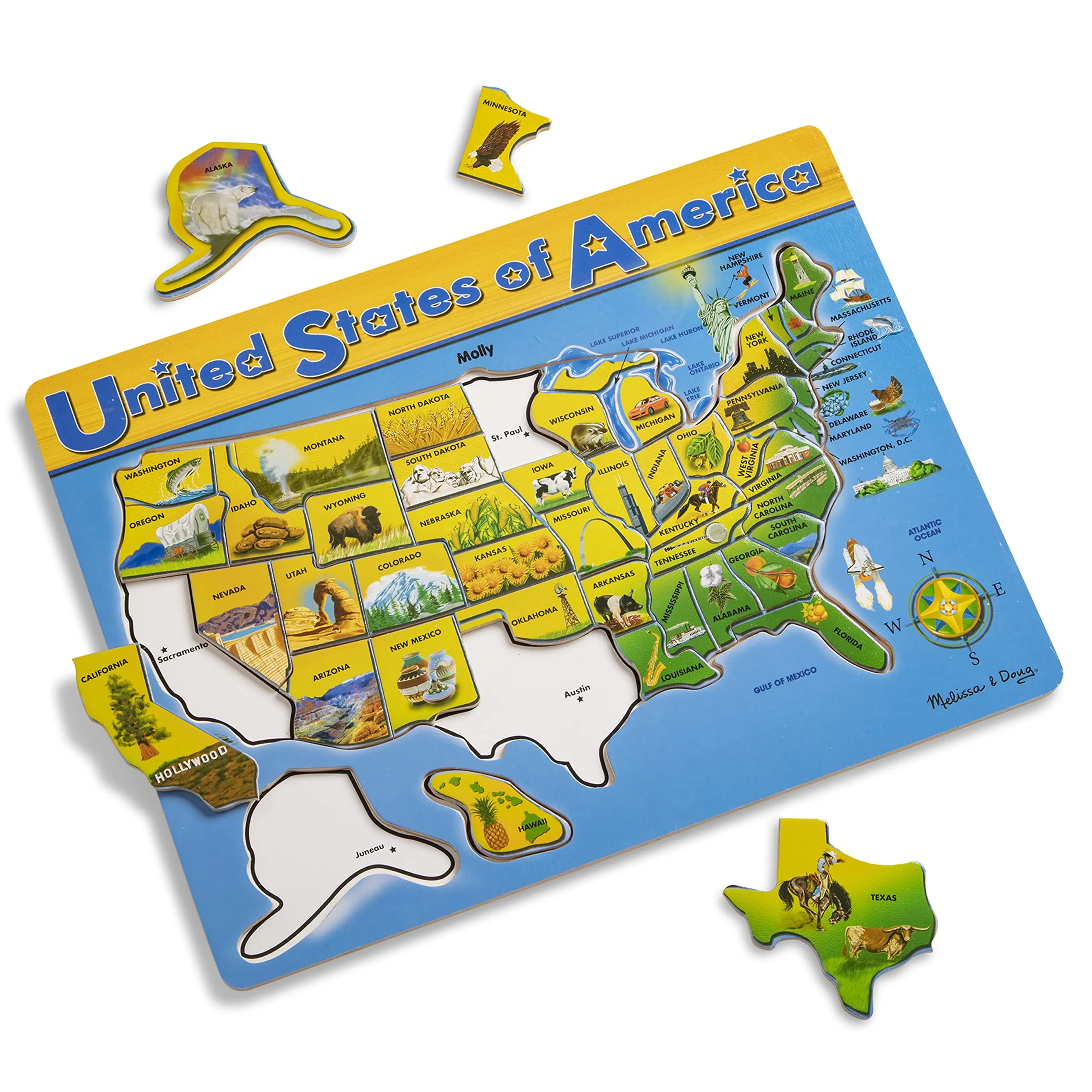 Melissa & Doug USA Map Wooden Puzzle